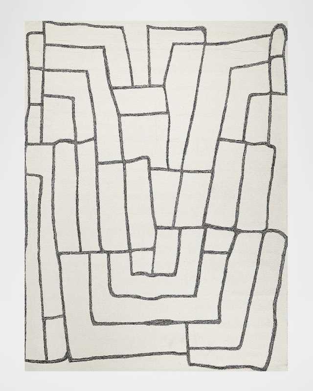 Tangiers Hand-Tufted Ivory/Black Rug, 12' x 15'